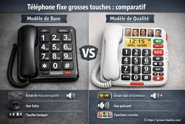 Téléphone fixe grosses touches : quel modèle choisir pour faciliter l'usage ?