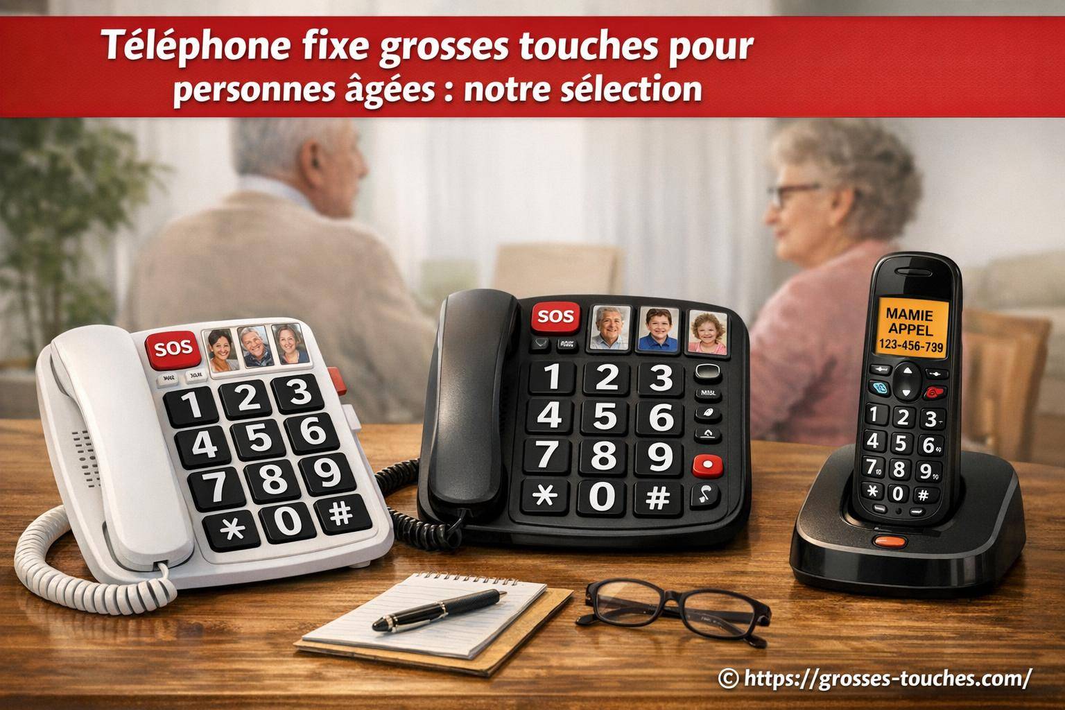 Téléphone fixe grosses touches pour personnes âgées : notre sélection pratique