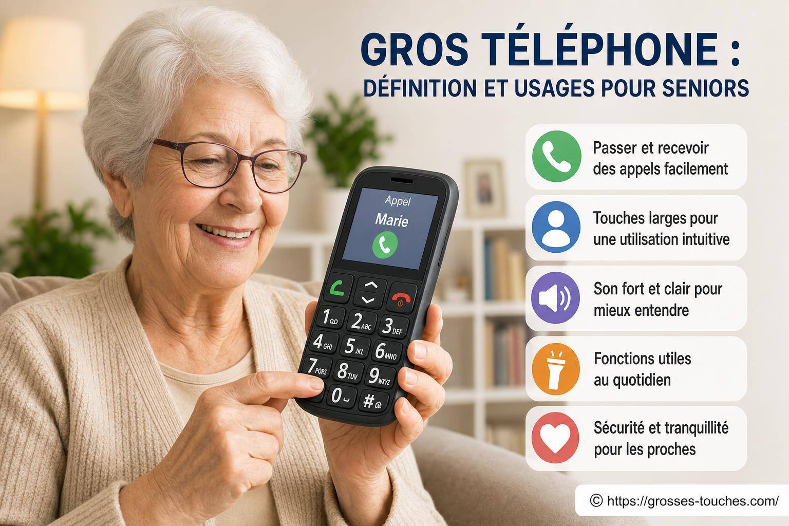 Gros téléphone : définition et usages adaptés pour les seniors