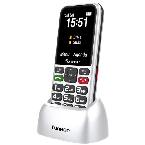 Funker C180 - Téléphone Mobile 4G pour Seniors et Maison, Gr