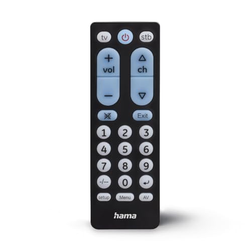 Hama Télécommande Universelle TV pour 2 appareils, Grandes T