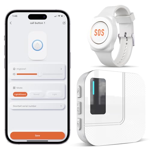 Daytech WiFi Tuya Intelligent Bracelet Alarme Personne Agee,