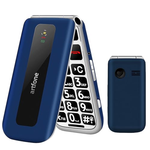 artfone F20 Blau - GSM Téléphone Portable Senior Clapet Débl