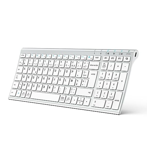 iClever Clavier Bluetooth, Clavier sans Fil Rechargeable Con
