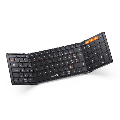 ProtoArc XK01 Clavier Bluetooth Pliable, AZERTY Clavier sans