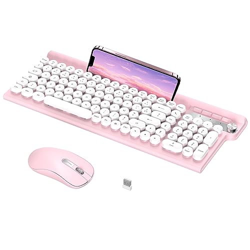 Clavier Souris Sans Fil Rose Ergonomique