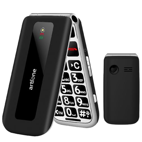 artfone F20 Noir - GSM Téléphone Portable Senior Clapet Débl