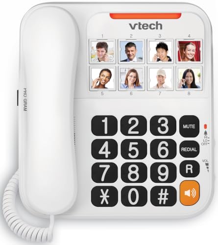 VTech Téléphone Fixe Filaire avec Grosses Touches et Son amp