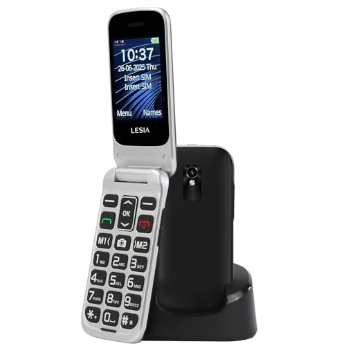 FEGA Téléphone Portable Senior à Clapet 4G Débloquéavec avec