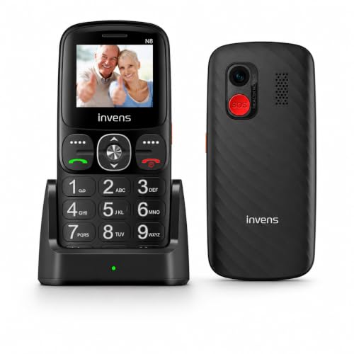 invens N8 Téléphone Senior à Touches, Double SIM, Compact et