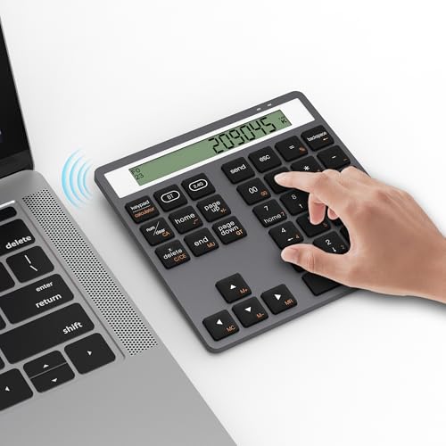 2 en 1 Pavé Numérique Bluetooth avec Calculatrice - Clavier 