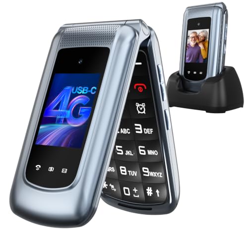 CHAKEYAKE Telephone Portable Senior, Téléphone à Clapet 4G D