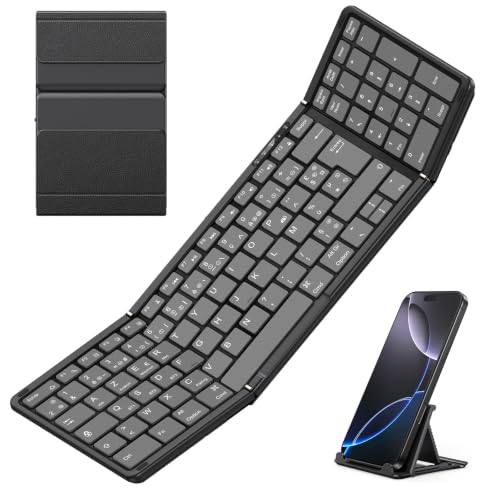 OMOTON Clavier Bluetooth Pliable AZERTY avec Pavé Numérique