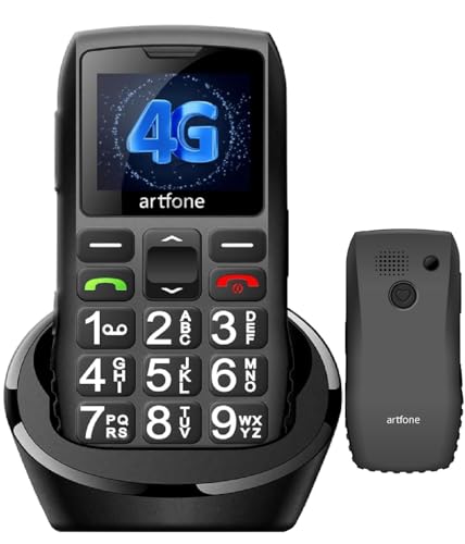 artfone C1+4G Noir - Volte Téléphone Senior Portable Débloqu