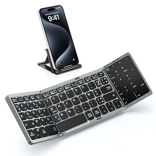 MoKo AZERTY Clavier Bluetooth Pliable, Portable Clavier sans