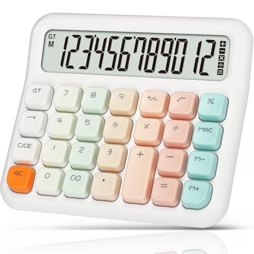 Calculatrice 12 chiffres, grand écran de bureau et boutons, 