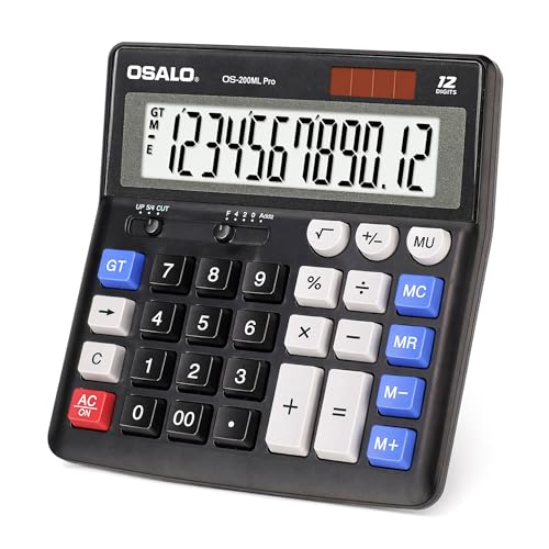 OSALO Calculatrice de bureau extra large avec grand écran LC