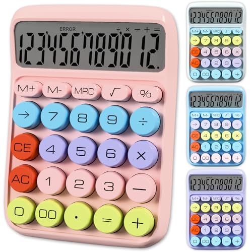 Zeno Calculatrice Rose - Calculatrice de Bureau Cute à Grand