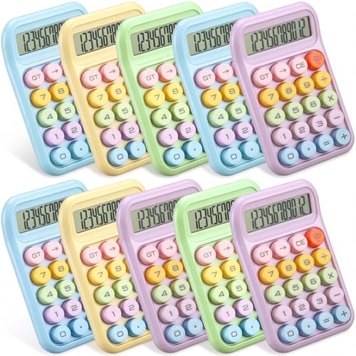Tellegloww Lot de 10 calculatrices mignonnes en vrac avec pi